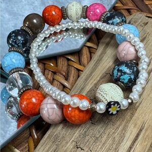 Colorful Beaded Stretch Bracelet Set